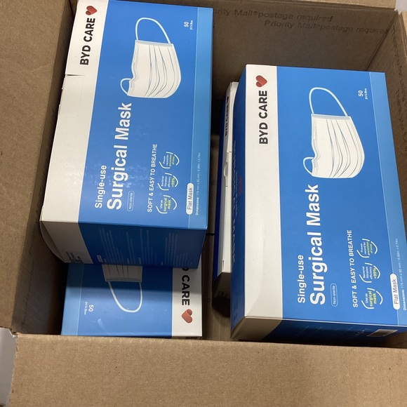 Face Masks 4 Boxes BYD Care Face Masks 50 pcs Each Box New D - Picture 4 of 10